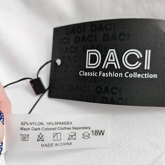 Daci Womens Tummy Control Backless 18W Plus Size Swimwear Adjustable Straps Blue - Picture 8 of 9